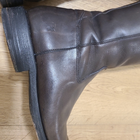 FRYE Women's Jayden Button Tall-K Riding Boot in Graphite - Picture 9 of 16